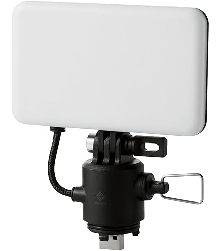 ELECOM NESTOUT Flash-1 Led-paneel voor buiten, met mini-statief, dimbaar, USB-voeding, IP44 waterbestendig, 30-1000 lumen, draagbare lantaarn voor NESTOUT powerbank, zwart