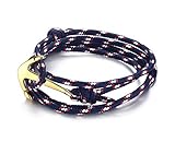 Anchura: 3m m; Longitud: los 82cm para 4 capas; Color: cuerda azul oscuro y encanto del oro; Género: hombres, mujeres, unisex