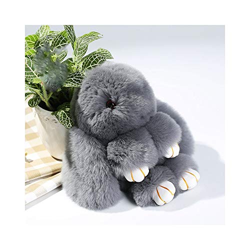 Cewaal Cute Bunny Soft Rabbit Fur Phone Pendentif Porte-clés Porte-clés Porte-clés pour Sac à Main et Porte-Monnaie