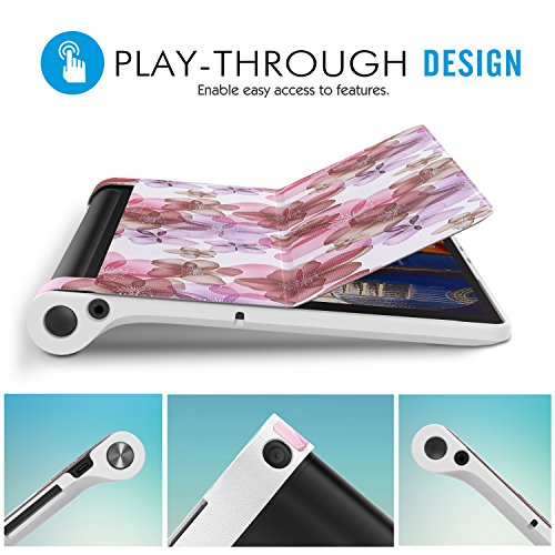 MoKo Lenovo YOGA Tab3 Plus 10.1 Hülle – Ultra Leightweight Slim Schutzhülle Smart Cover für Lenovo YOGA Tab 3 Plus (YT-X703F) 10.1 Zoll 2016, Blumen Violett (nicht für Yoga Tab 3 10.1) - 6