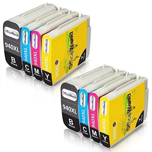 OfficeWorld Kompatible Patronen Ersatz für 940XL Druckerpatronen Hohe Kapazität Kompatibel für Officejet Pro 8000 8500 A909A 8500A A910A (2 Schwarz, 2 Cyan, 2 Magenta, 1 Gelb)