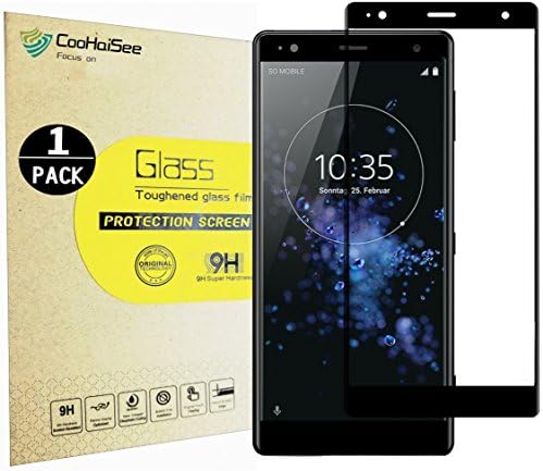 CooHaiSee Sony Xperia XZ2 Screen Protector, Tempered Glass Screen Protector [0.3mm, 3D] [9H Hardness] [Crystal Clear] [Bubble Free] for Sony Xperia XZ2