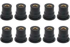 HUAMENGYUAN 10 pezzi per set bulloni per parabrezza per moto M5 / M6, viti e dadi per parabrezza in gomma nera, kit bulloni per carenatura universale per parabrezza per moto