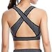 Price comparison product image DISBEST Women High Impact Coverage Bra Gym Bra Exercise High Support Sports Bras Support Pads (Dark Grey, XL)