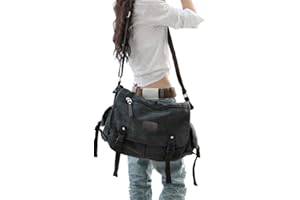Taoqiao [Aktualisiert] Vintage Canvas Messenger Bag Große Buch Laptop Umhängetasche Frauen Männer Neu