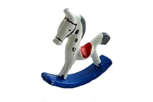 Melody Jane Maison de Poupées Jouet Nursery Miniature Boutique Accessoire 1:12 Métal Petit Cheval à Bascule