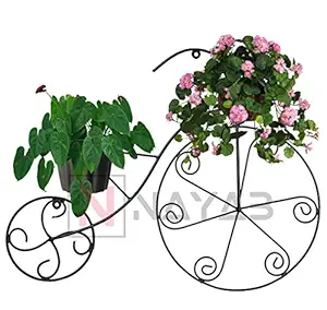 NAYAB Bicycle Wall Mounted Iron Plant Holder Hanger Stand Rack Without Pot Planters for Hanging Balcony, Garden, Indoor Outdoor Decor Corner Shelf (Cycle 65CM)