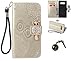 Produktbild Galaxy Note 8 Wallet Case für Samsung Galaxy Note 8 Flip Hülle Laoke Eule Blumen Muster Handyhülle Schutzhülle PU Leder Case Skin Brieftasche Ledertasche Tasche im Bookstyle in +Staubstecker (5)