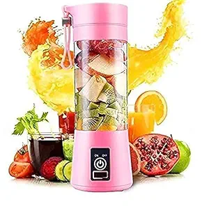 Grewia Portable Electric USB Juice Maker, Juicer Bottle Blender Grinder Mixer, Rechargeable Bottle with 6 Blades ( Multicolor)