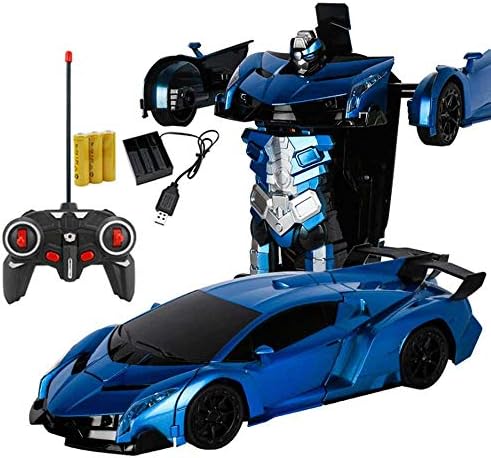 FOONEE 1:18 Model Transformers Robot RC Car One Button Deformation Toy, 2.4GHz Remote Control Car Transforming Robot 360° Rotation Stunt Rechargeable Car Vehicles Toy Gifts for Boys Girls