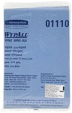 Wypall 1110 X70 Wiper Cloth, Blue (Pack of 50, Set of 20)