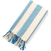 Striped Peştemal Banyo Havlusu Plaj Havlusu Mavi