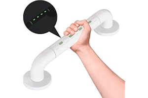 MEEQIAO Barre D'Appui Avec Fluorescence 38cm, SéCurité AntidéRapantes Barres D'Appui De Salle De Bain, Barre D'Appui WC, Pour Personnes Aîné, Handicapé, Femme Enceinte