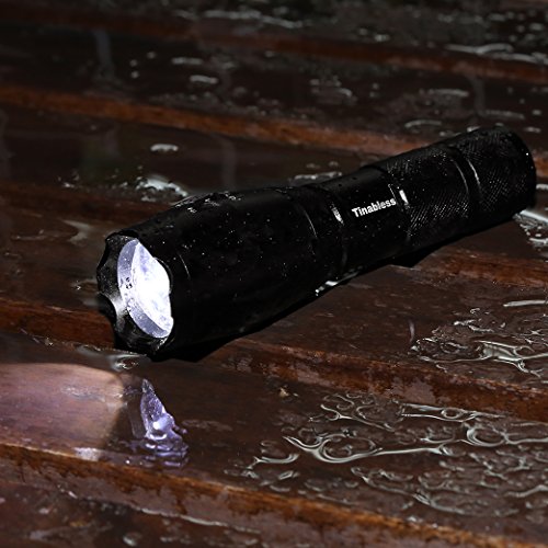 Taktische LED Taschenlampe, Tinabless 1000 Lumens Zoombare einstellbare Focus Taschenlampe – fünf Modi, Hilight LED CREE XML T6 Taschenlampe – Schwarz Doppel - 5
