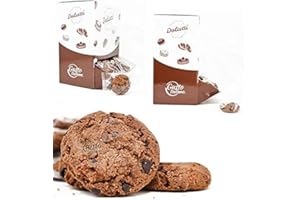 GUSTO ITALIANO BOX BISCOTTI COOKIE COOKIES AL CACAO Con Gocce Di Cioccolato Fondente Circa 50 pezzi Artigianale Da Gustare Insieme Ad un Caffè Ideale Per COLAZIONE Per BAR PASTICCERIE UFFICIO EVENTI CASA
