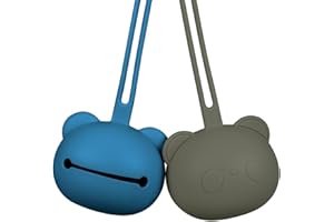Airfish Silicone Dummy Holder Case Set, 2 Pack Pacifier Case, BPA Free Baby Pacifier Holder Case, Portable Soother Pods for Baby Travel Pacifiers for Boys and Girls (Gray Green and Dark Blue)