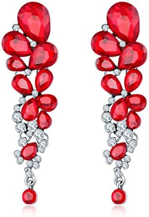 Jewels Galaxy18k (750) Platinum Plated Drop Earrings for Women & Girls