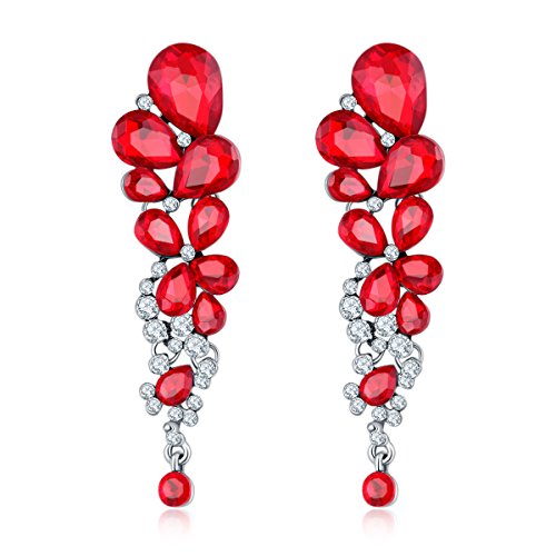 Jewels Galaxy18k (750) Platinum Plated Drop Earrings for Women & Girls