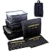 Produktbild Samtaiker Kleidertaschen-Set 7 teilig -3 Verpackungs Würfel+3 Aufbewahrungstasche +1 Schuhbeutel Reisetasche in Koffer Wäschebeutel während der Reise (Wellenpunkt)