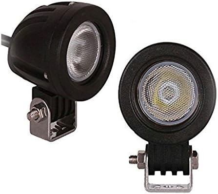 2-Pack 2.15" 10W 6000K-6500K Daylight LED Work Light Flood Beam 730 lm Driving Fog Lamp for Off-road Truck Car ATV SUV Jeep Boat JH-3310RJLFB-YM