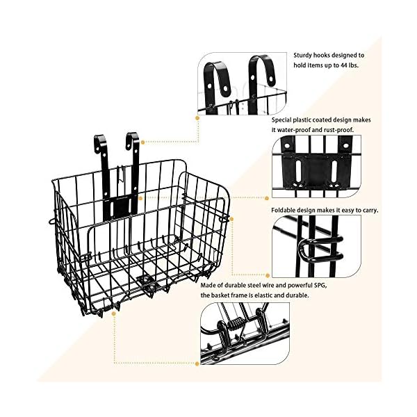 20 99 Aseok Pieghevole Posteriore Cesto Della Bici Wire Mesh Fold Up Sacchetto Anteriore Staccabile Posteriore Appeso Cestino Bikewebshop It