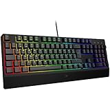 Mechanische Tastatur VAVA Gaming Tastatur 16.8 Millionen RGB Farben, Blaue Switsches, 100% Anti-Ghosting, 104 Tasten Robuste UV-Beschichtung, Ergonomisches Design, Deutsches Layout QWERTZ