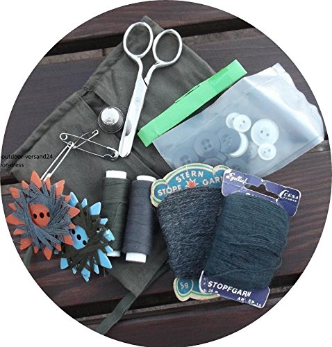 Original Bundeswehr Nähzeug Bw Flickzeug mit Tasche Oliv Nähset mit Schere