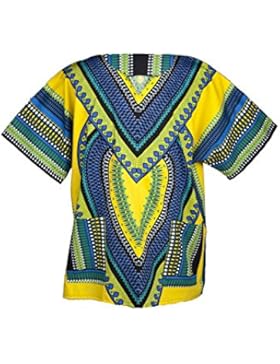 Lofbaz - Unisex Dashiki - Traditionelles Oberteil mit afrikanischem Druck