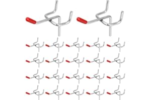 ZACUDA 25PCS Single Pegboard Hooks,Stainless Steel Pegboard Hooks,Retail Store Shelving Hooks,Pegboard Hooks,Retail Display Shelving Peg,Panel Display Hooks,Store Shelving Peg for Supermarket,Garage