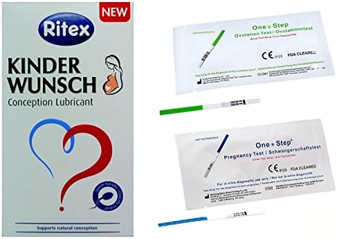 Fertility Conception Lubricant Sperm Friendly - Ritex KINDERWUNSCH + Pregnancy &amp; Ovulation Options (1 x Conception Lubricant, 5 x Ovulation Tests + 5 Pregnancy Tests)