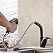 Produktbild Ohcde Dheark Herausziehen Küche Wasserhahn Polierten Schwarzen Schwenken Spüle Mischbatterie Luxus Spritzdecke Montiert