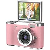4K Dijital Retro Video Kamera 48MP 18X Zoom Flaşlı (32GB) Kart Dijital Vlog Fotoğraf Makinesi T&Uuml;RK&Ccedil;E Pembe