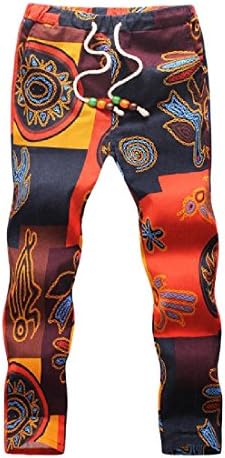 Aprilley Mens Stylish Slim Fitted Print Drawstring Harem Pants Slacks -  Multi - 