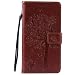 Produktbild Leder Hülle für Huawei Honor 4X,Brieftasche Hülle für Huawei Honor 4X,Honor 4X Hülle Flip Case Wallet,Fanryn Retro Elegant Butterfly Schmetterling Baum Katze Muster Prägung PU Leder Ledercase Schutzhülle Handy Lanyard Strap Flip Tasche Wallet Case Cover Schutzhülle Etui Tasche Handytasche Hülle Standfunktion mit Kartenfächer Silikon Rückseite Cover für Huawei Honor 4X - Kaffee braun