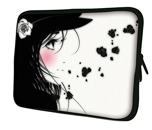 Luxburg® NEU DESIGN Neopren Sleeve Soft Case Tasche für 35,6 cm Laptop/Notebook/Tablet – Manga Girl