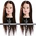 Goodofferplace® 2 X Hairdressing 75% Professional Real Hair 22Inch Training Mannequin Head Hairdresser Training Head w/Clamp For College and Professional Use