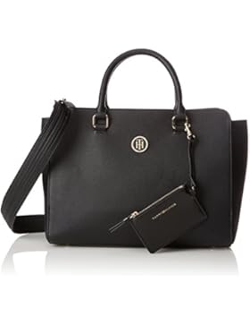 Tommy Hilfiger Damen Th Signature Strap Satchel Henkeltasche, 13x23x32 cm
