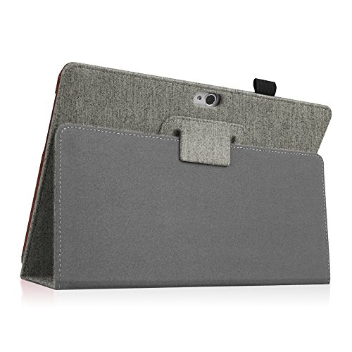 Fintie Huawei MediaPad M2 10.0 Hülle – Slim Fit Kunstleder (Folio) Schutzhülle Tasche Case Cover mit Auto Sleep Wake up / Standfunktion und Stylus-Halterung für Huawei MediaPad M2 10 Zoll (25,4 cm) LTE / WiFi Tablet-PC, Denim Grey - 6