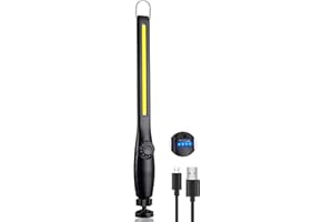 LUXJUMPER Lampada di Ispezione USB Ricaricabile con Luce da Lavoro a LED,Lampada da Lavoro con Torcia Magnetica per Officina con Interruttore Rotante e Gancio per Riparazione Auto,Casa, Officina, Emergenza