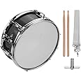 Sunydog 12inch Snare Drum with Drumsticks Shoulder Strap Drum Key Percussion Instrument for Students Beginners Marching Snare Drum Portable Snare Drum Set(Black)