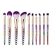 Make Up Brushes, Webla 10 pcs Rainbow Color Make Up Brush Set Foundation Eyebrow Eyeliner Blush Cosmetic Concealer Brushes Make-up Tools Toiletry Kit