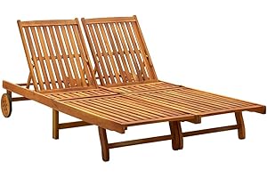 vidaXL Tumbonas 2 Personas Hamaca Doble Cama Salón Diván Asiento Piscina Playa Jardín Patio Terraza Balcón Exterior Muebles Madera Maciza de Acacia