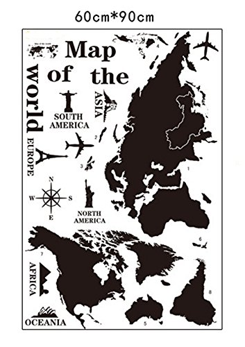 ufengke® Reisen Um Die Welt Weltkarte Wandsticker, Wohnzimmer Schlafzimmer Entfernbare Wandtattoos Wandbilder, A - 5