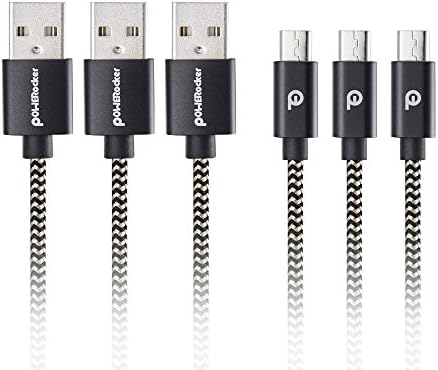 [3Pack] Micro USB Cable, POWERocker 5FT(1.5M) USB-A 2.0 to Micro USB Cable Nylon Braided Cable for Samsung, HTC, Sony, Motorola, LG, Blackberry, Nokia, Golden