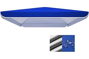 WOLWES Repuesto Sombrilla Rectángulo y Cuadrado, Tela Oxford Gruesa de Doble Capa, Tela Sombrilla de Exterior para Jardín, Piscina, Playa, Patio, Etc. (Color : Blue, Size : 2.5X2.5M/8.2X8.2ft)