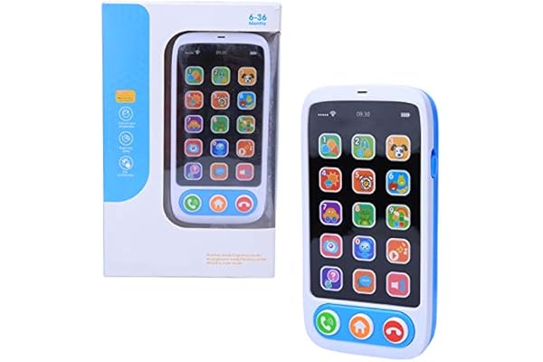 Jouet de téléphone électronique simulé, Machine à raconter des Histoires de Jouets pour téléphones intelligents avec Jeu de Musique léger pour Enfants Enfants bébé(Bleu)