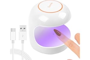 ANGNYA Mini Lampada Led Unghie Bianco,Lampada Unghie UV Led 18W,Lampada UV Unghie semipermanente con USB e 2 Timer Preimpostati (60s,120s)…
