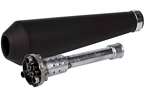 GTTCCG Scarico moto custom cafe racer Megaton nero opaco con DB killer silenziatore