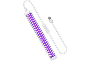Eleganted Barra de Luz UV Led 10W, Lámpara Negra USB 395nm para Halloween, Blacklight Fiestas, Etapa, Arte UV, Póster Fluorescente, Resplandor de Neón