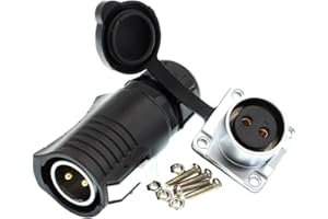 DRRI LP20 - Conector impermeable para exteriores, conector circular industrial de 2 pines para puerto solar de RV, paneles solares